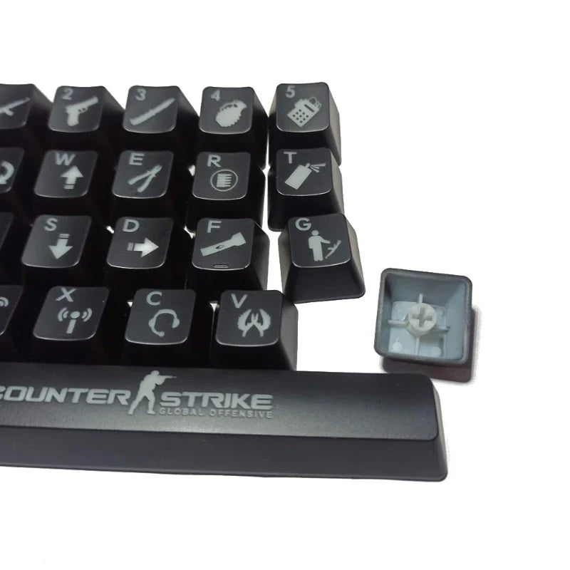 26 keys ABS Shot Backlit For OEM Cherry MX Mechanical Keyboard CS go Keycap