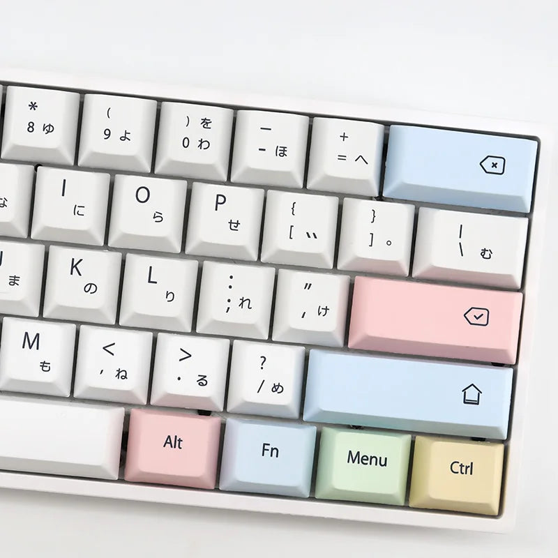 CuXiu PBT Chalk Keycaps 136 keys Dye Sub Keycap Set For Cherry MX Switches Mechanical Keyboard gh60 xd64 xd84 xd96 87 104