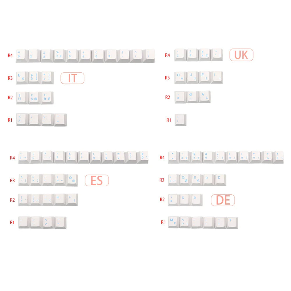 German French Italian Spain UK ISO GMK Noel PBT Dye Subb keycap Cherry Profile Keycaps set For QWERTZ AZERTY MX Keyboard Key Cap