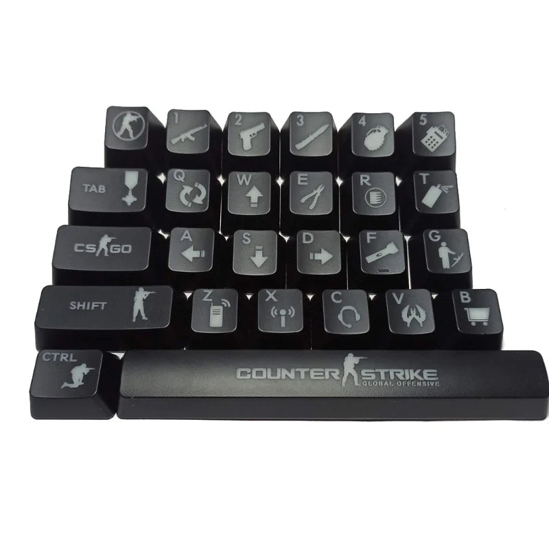 26 keys ABS Shot Backlit For OEM Cherry MX Mechanical Keyboard CS go Keycap