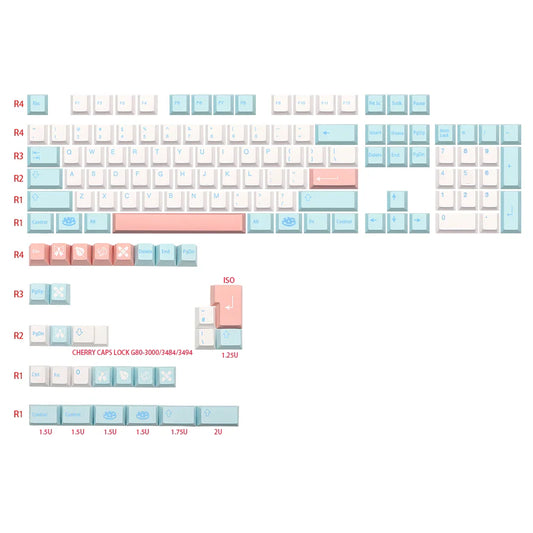 German French Italian Spain UK ISO GMK Noel PBT Dye Subb keycap Cherry Profile Keycaps set For QWERTZ AZERTY MX Keyboard Key Cap