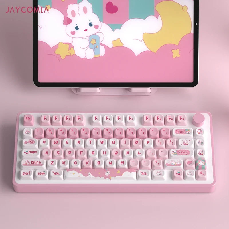 MOA Cute Keycaps PBT Dye Sub Keycap Snack Rabbit For Cherry Mx Switch Mechanical Keyboard Gaming GMK67 Keyboard Kit Key Caps