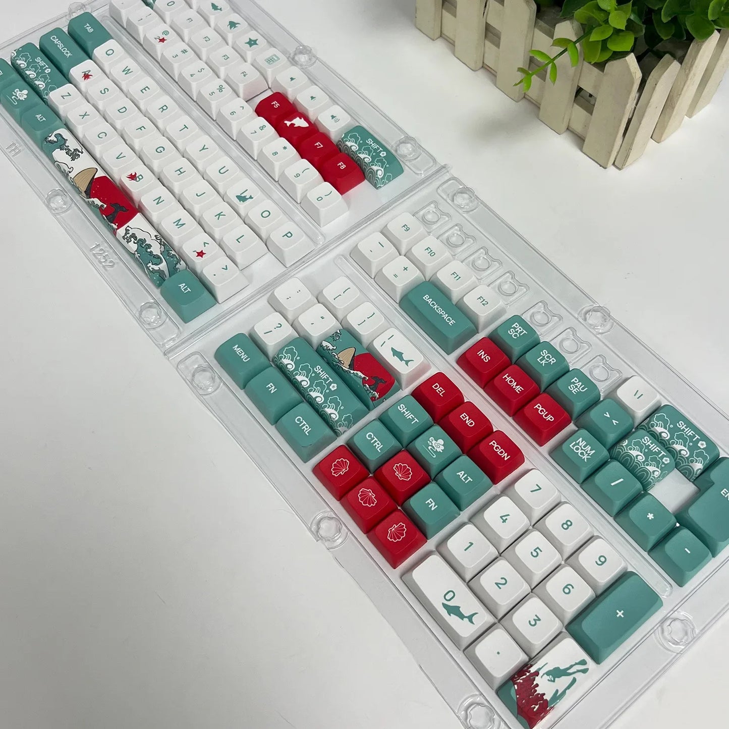 XDA/OEM PBT Keycaps Korean/Russian/English/Arabic Keycap Dye Sub Coral Sea Theme Key Cap For ISO Mx Switch Mechanical Keyboard