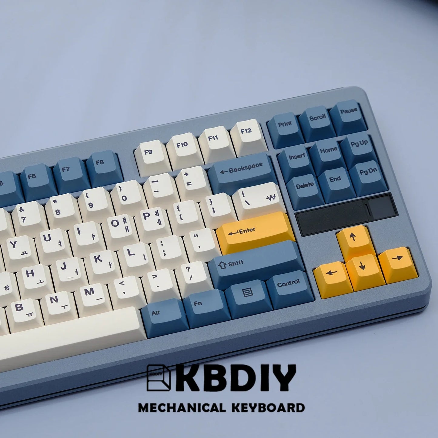 KBDiy 145 Keys/Set PBT Apricot Yellow Keycap Korean Cherry Profile Keycaps for Mechanical Keyboard 7U DIY Custom for GMK67 GMK75