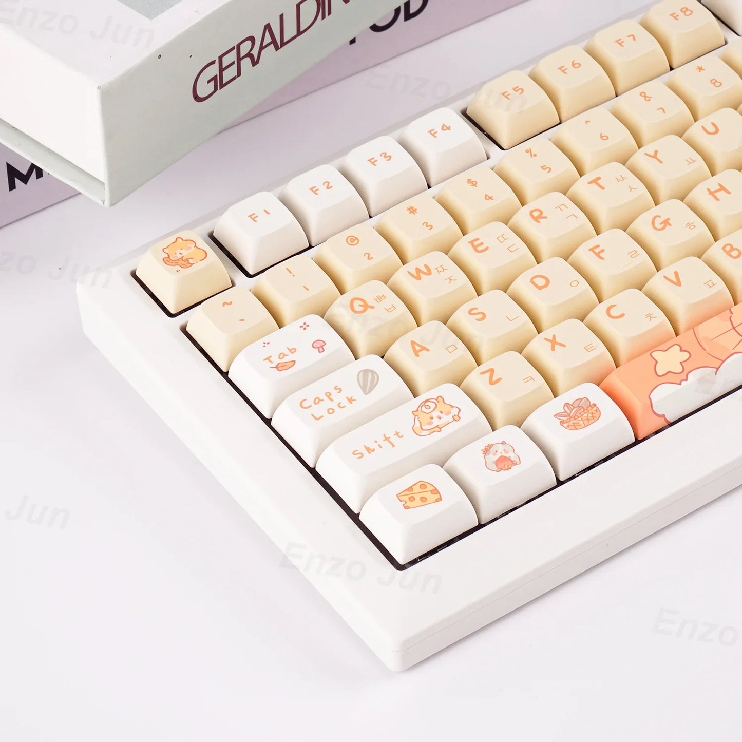 Orange squirrel Gray Rat Theme Keycap XDA Profile Key cap English Korean for 61/64/68/84/87/96/98/104 Mechanical Keyboard Keycap