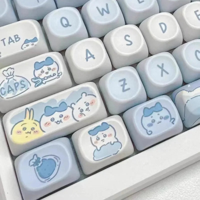 MiFuny Cat Keycaps Set MOA Profile Anime Keycaps Kawaii Dye Sublimation Keycaps for Mechanical Keyboard Accessories Girl Gift