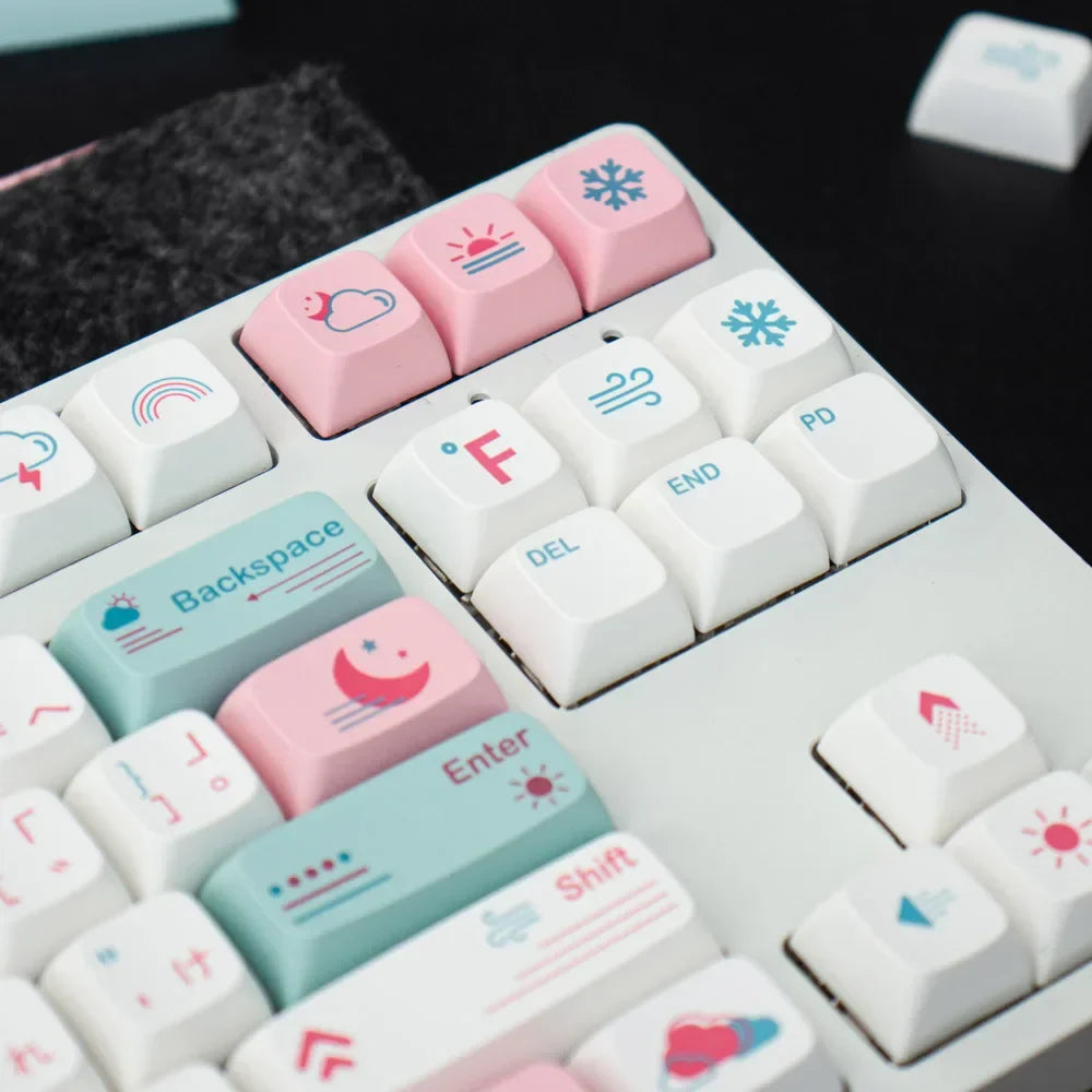 GMK 132 Keys Japanese PBT Keycap XDA Profile Cute Pink Keycaps for DIY Cherry Mechanical Keyboard Custom 61/84/64/68/98/108 Set