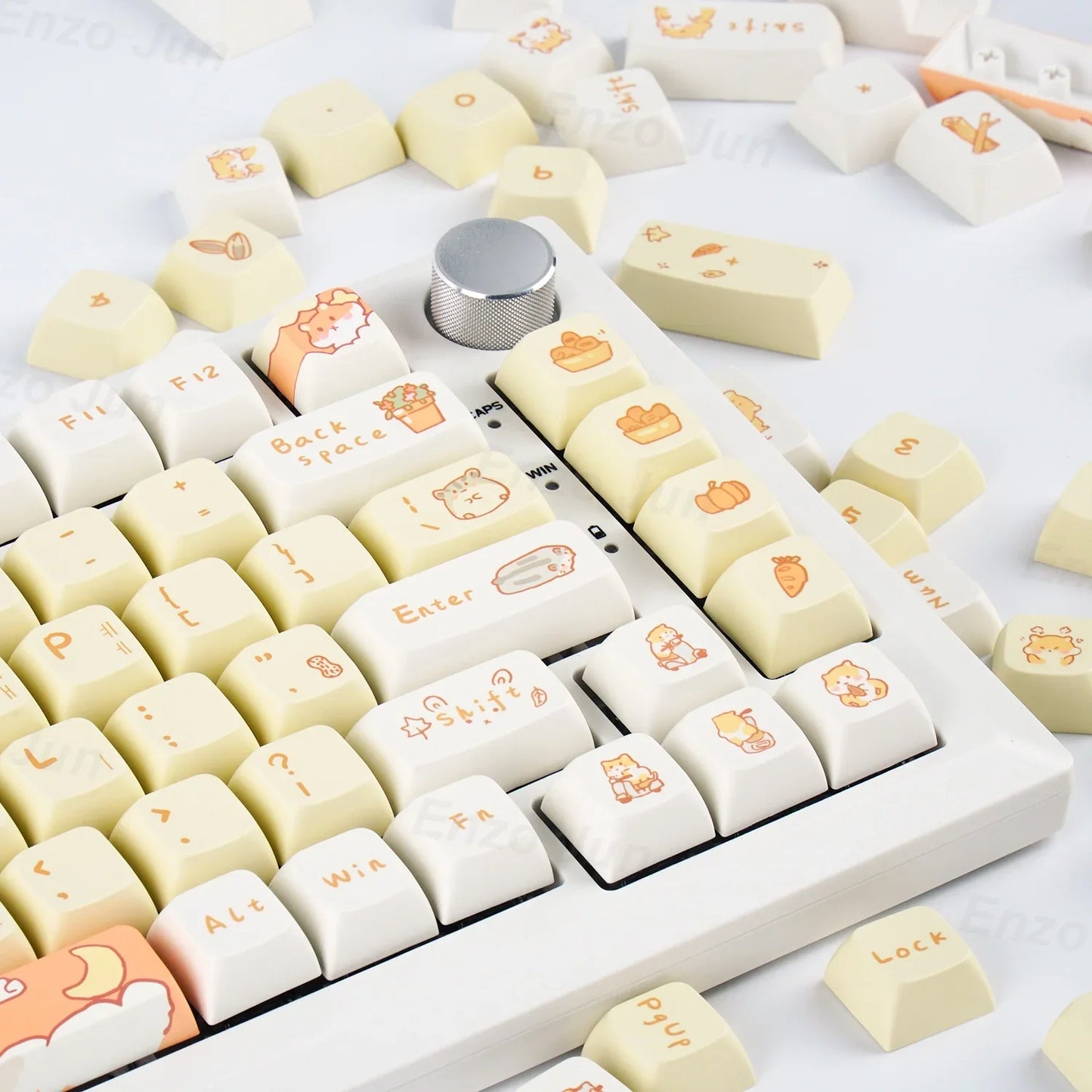 Orange squirrel Gray Rat Theme Keycap XDA Profile Key cap English Korean for 61/64/68/84/87/96/98/104 Mechanical Keyboard Keycap