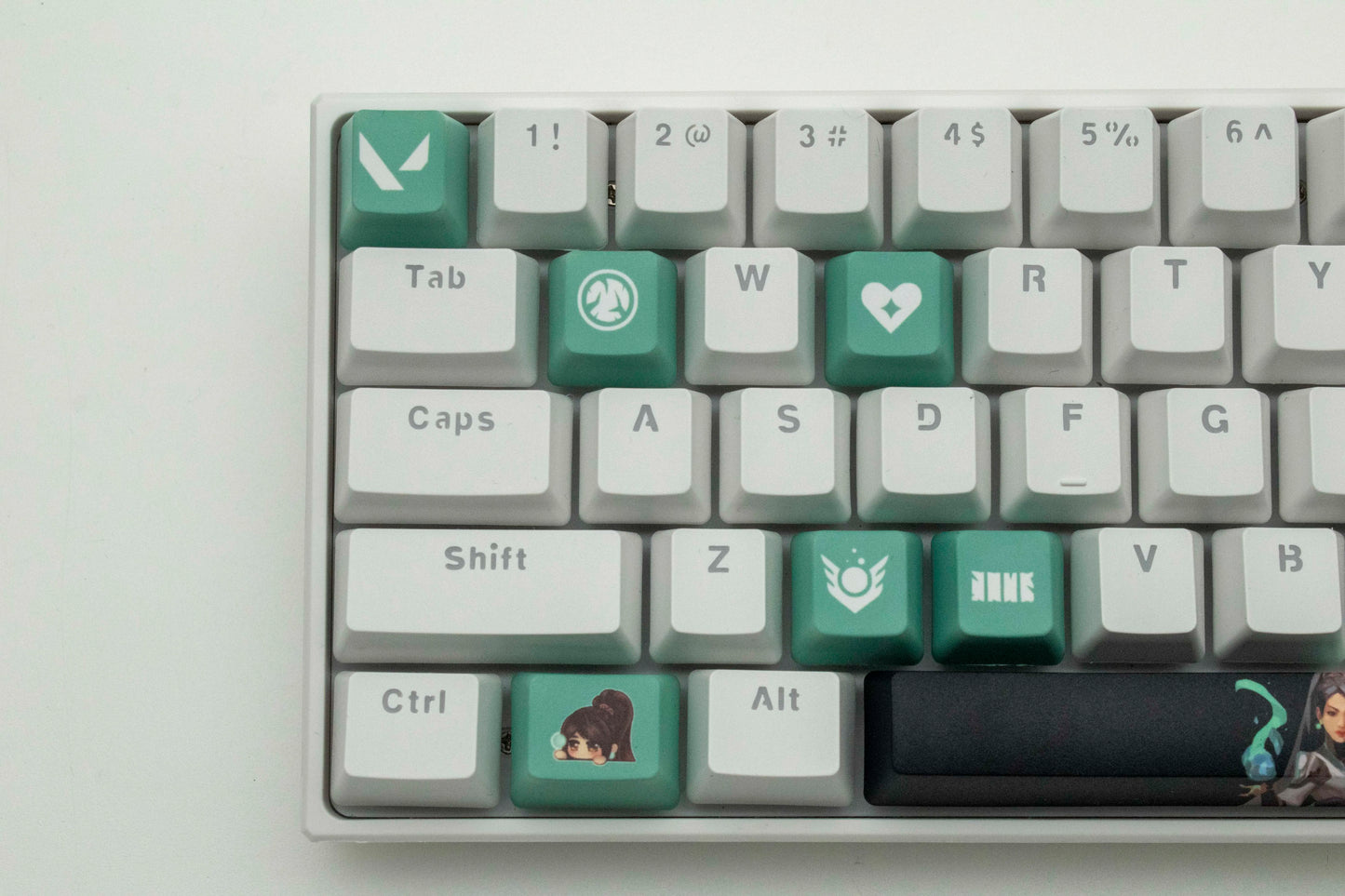 Valorant keycaps sage OEM Profile 10keys PBT dye sub keycaps