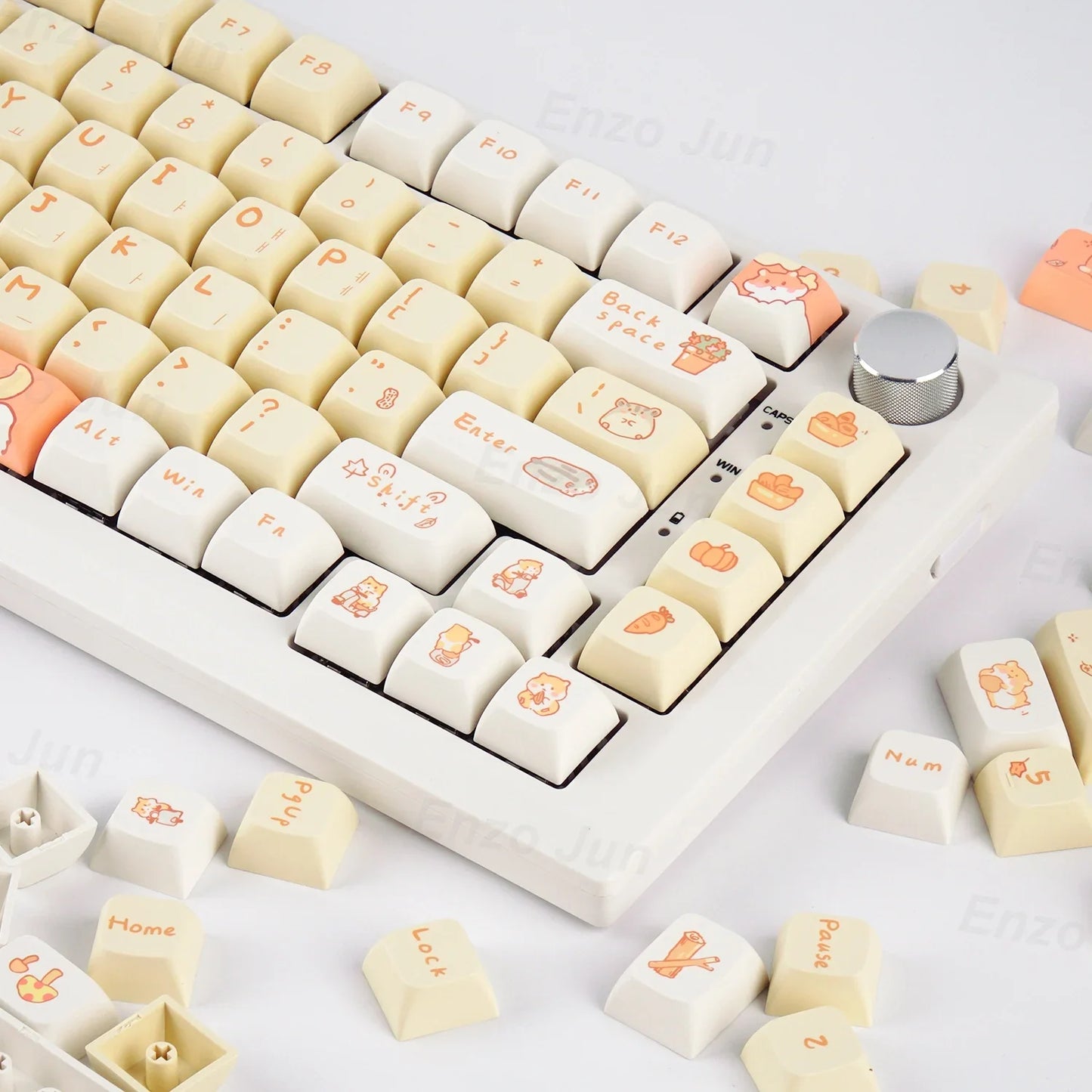 Orange squirrel Gray Rat Theme Keycap XDA Profile Key cap English Korean for 61/64/68/84/87/96/98/104 Mechanical Keyboard Keycap