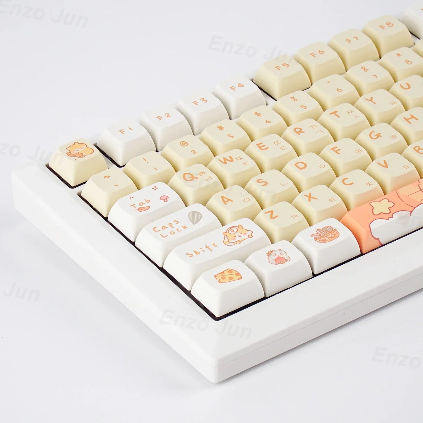 Orange squirrel Gray Rat Theme Keycap XDA Profile Key cap English Korean for 61/64/68/84/87/96/98/104 Mechanical Keyboard Keycap