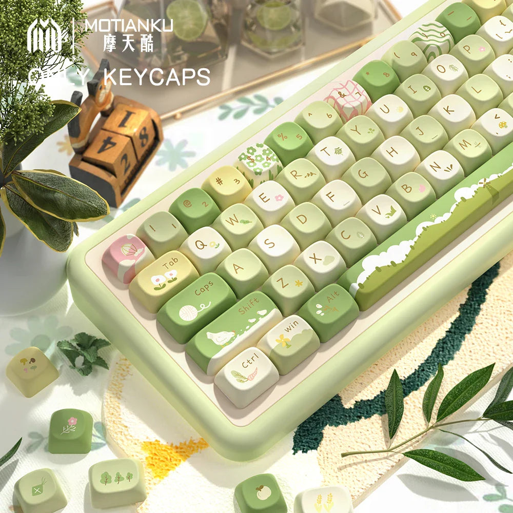 Jungle Theme Keycaps MCA Profile Personalized Cartoon Keycap For Mechanical Keyboard with 7U and ISO key cap