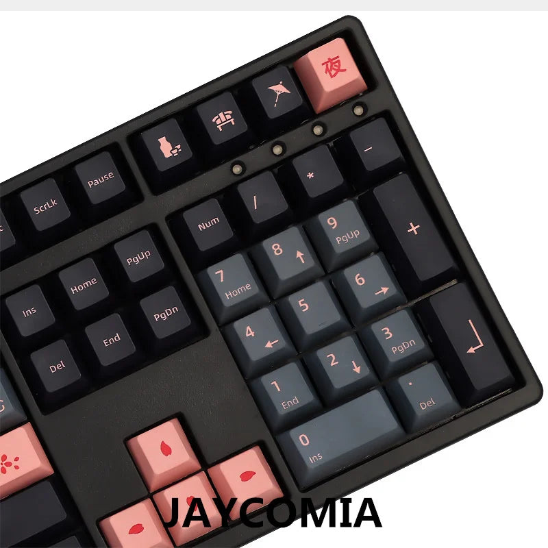 GMK Night Sakura Keycap 139/156 Keys DYE SUB Cherry Profile PBT Japanese/Korean/Russian/Abnt2/DE/ES/FR For Mechanical Keyboard