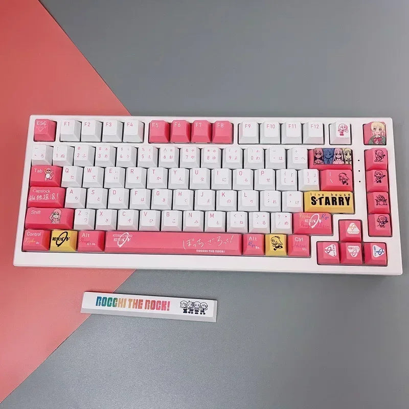 Keycaps Anime Hitori Gotoh 138 Keys PBT Dye Subbed Cartoon Gaming Key Caps BOCCHI THE ROCK Backlit Keycap for ANSI Layout