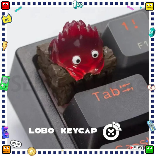 Calcifer Mechanical Keyboard Keycaps Creative Kawaii Keycap Cartoon Original Design Keycap For Keyboard Accessory Gamer Office