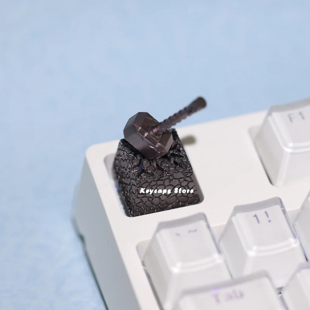 Keycaps 2In1 Resin Thor Hammer For MX Switch Mechanical Classic Retro Transparent Key Cap Suit Esc Button Personalized Keycaps