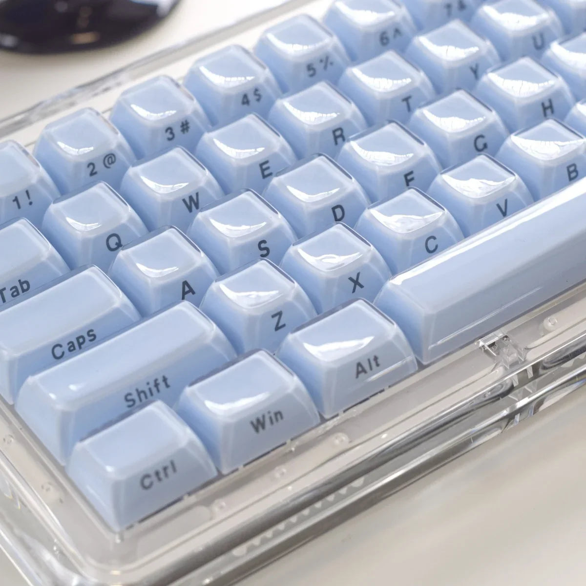 Jelly Crystal Keycaps Side Engraved Pink Blue 113keys Two-tone lnjection Molded DIY Mechanical Keyboard OEM Translucent Keycaps