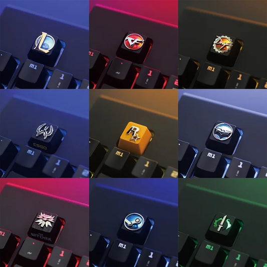 1pc Zinc Aluminium Alloy Key Cap Mechanical Keyboard keycap for CSGO OW Dota 2 PUBG WOW LOL R4 Height Stereoscopic relief