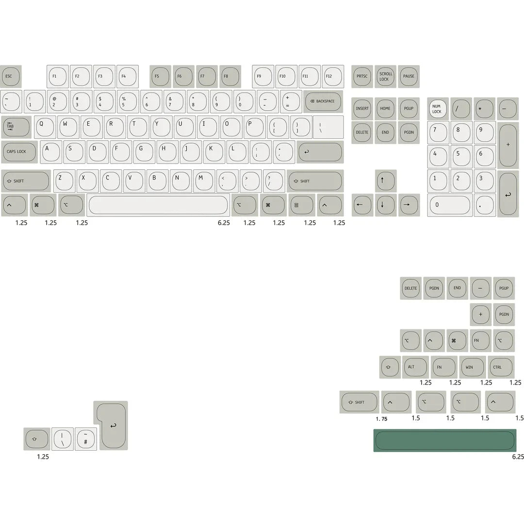 Idobao Retro MA Keycaps for MAC Keyboard Keycap PBT Original Design for Mechanical Keyboard Cherry MX Switches Simplism Key Caps