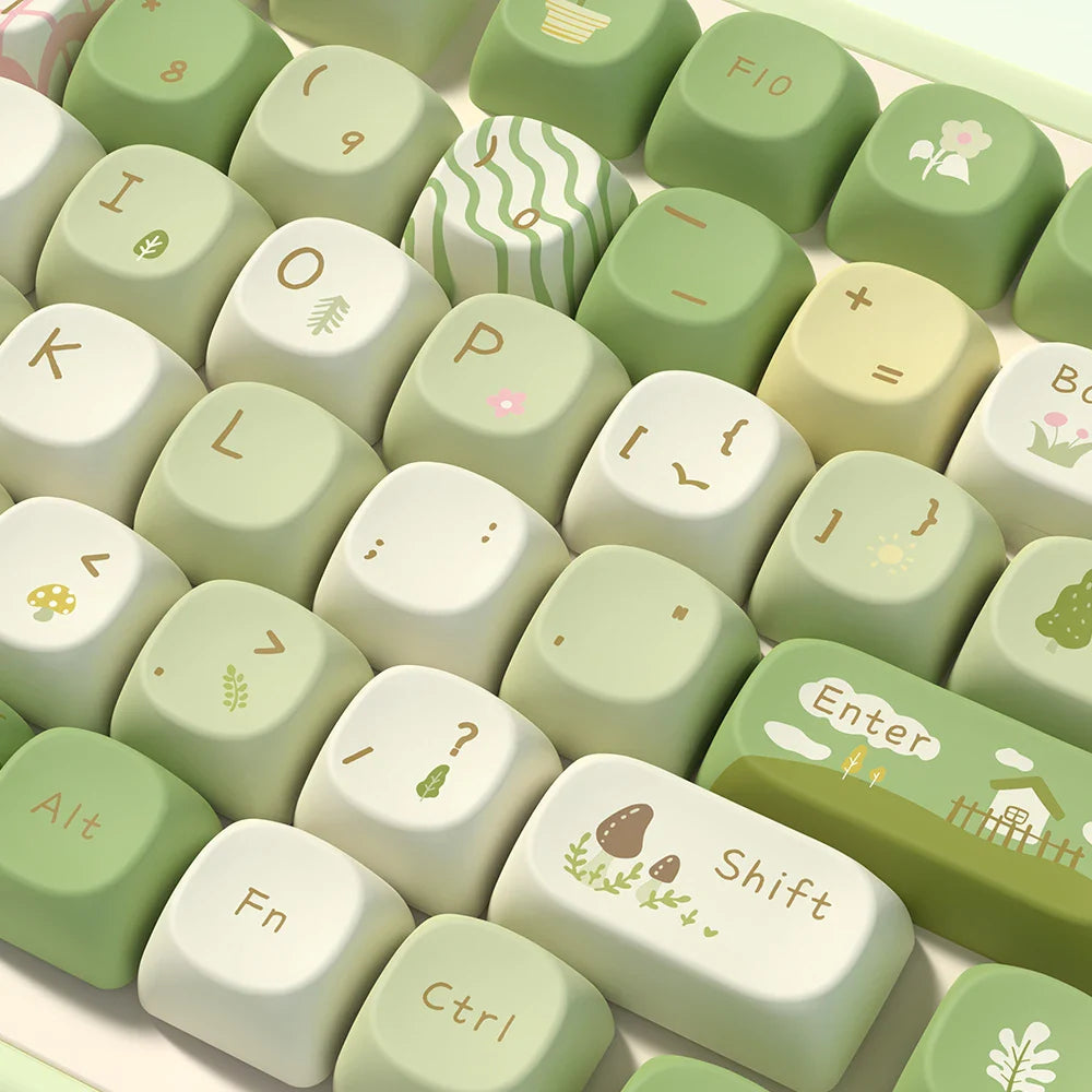 Jungle Theme Keycaps MCA Profile Personalized Cartoon Keycap For Mechanical Keyboard with 7U and ISO key cap