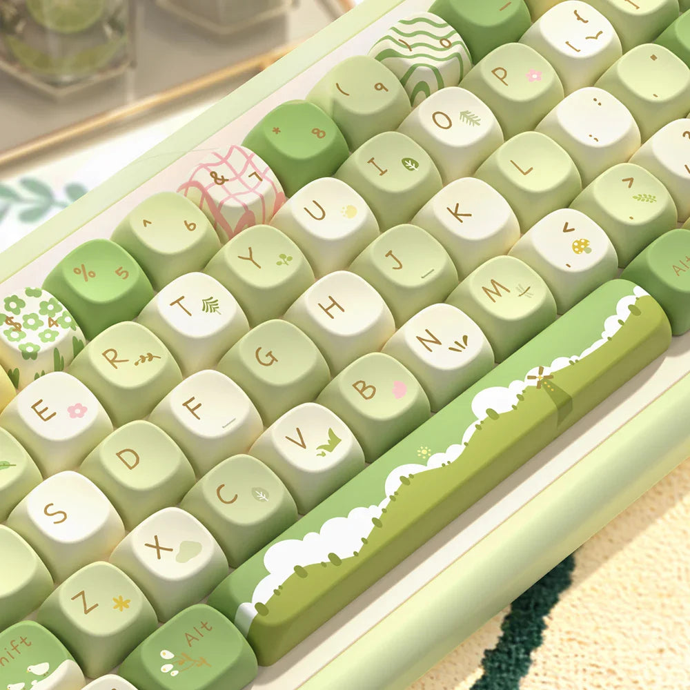 Jungle Theme Keycaps MCA Profile Personalized Cartoon Keycap For Mechanical Keyboard with 7U and ISO key cap