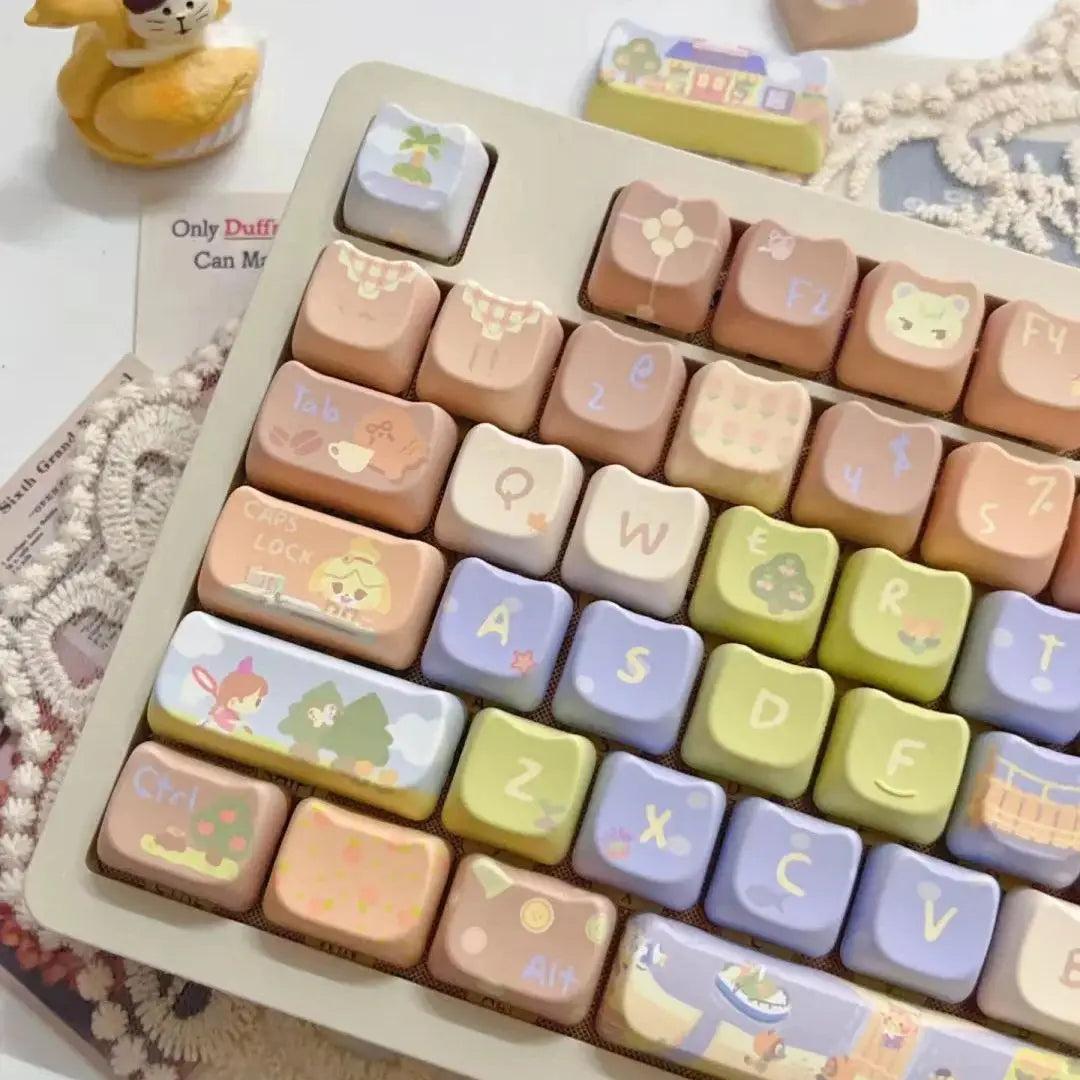 Cat Keycaps Cute keycaps MAO Keycap pbt 142 Keys Customized Gift Thermal Sublimation for MX Switch Mechanical Keyboard Keycaps