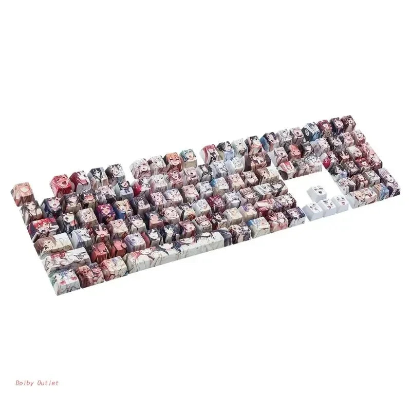 PBT Mechanical Keyboard Keycap  Anime Cute 124 keys Dye Sublimation Chreey Profile Japanese Anime Keycap For Cherry MX Switch