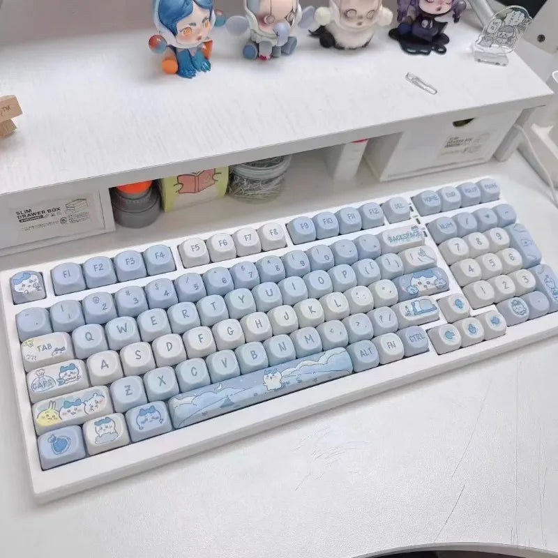 MiFuny Cat Keycaps Set MOA Profile Anime Keycaps Kawaii Dye Sublimation Keycaps for Mechanical Keyboard Accessories Girl Gift