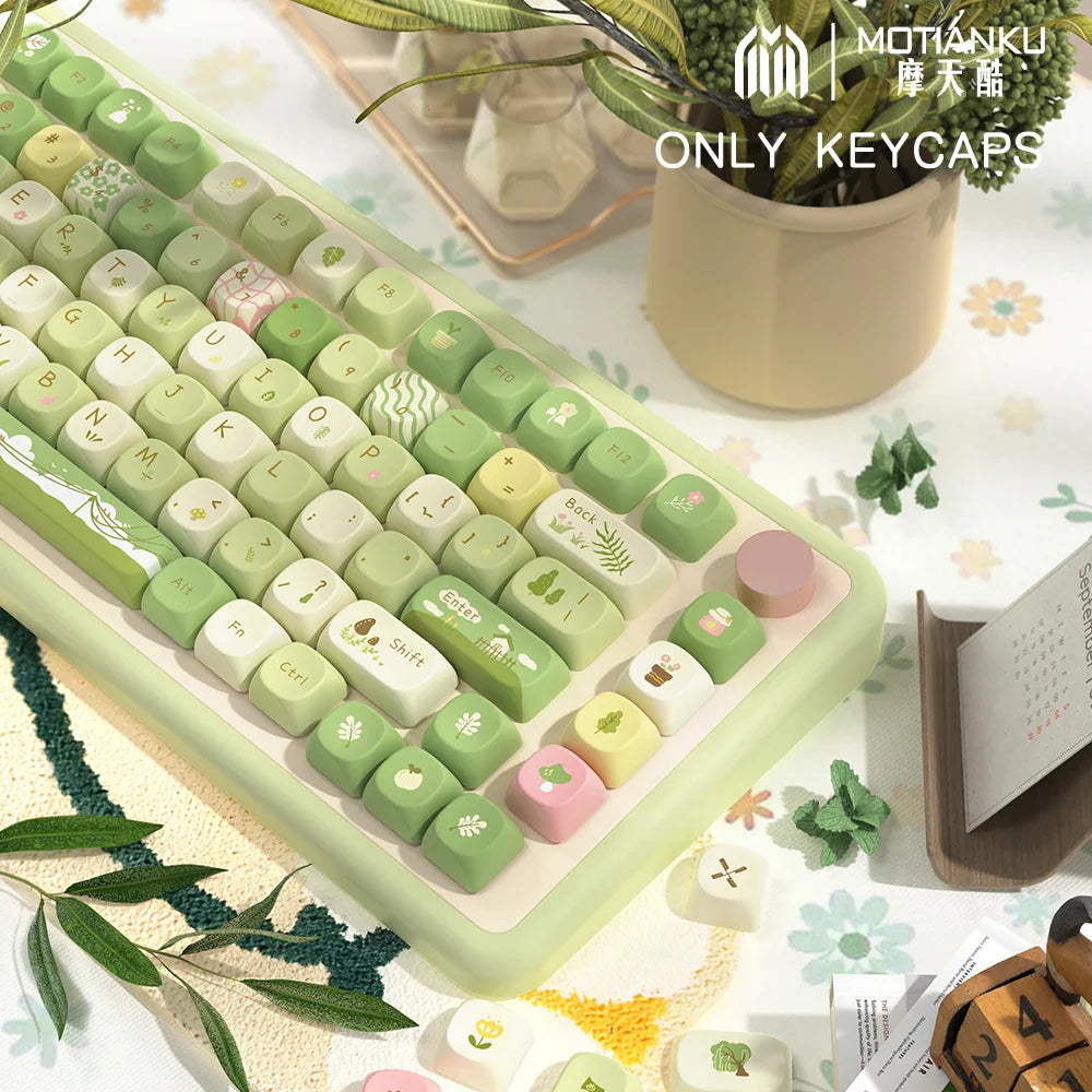 Jungle Theme Keycaps MCA Profile Personalized Cartoon Keycap For Mechanical Keyboard with 7U and ISO key cap