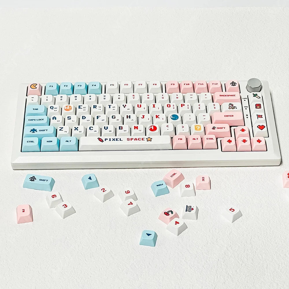 Candy Colorful 124 Keycaps XDA PBT Cartoon Keyboard Dye Sublimation for DIY Custom Mechanical Gaming Wear-Resistant Keycaps Kit