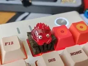 Calcifer Mechanical Keyboard Keycaps Creative Kawaii Keycap Cartoon Original Design Keycap For Keyboard Accessory Gamer Office