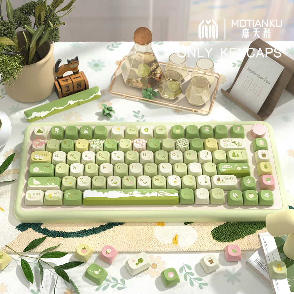 Jungle Theme Keycaps MCA Profile Personalized Cartoon Keycap For Mechanical Keyboard with 7U and ISO key cap