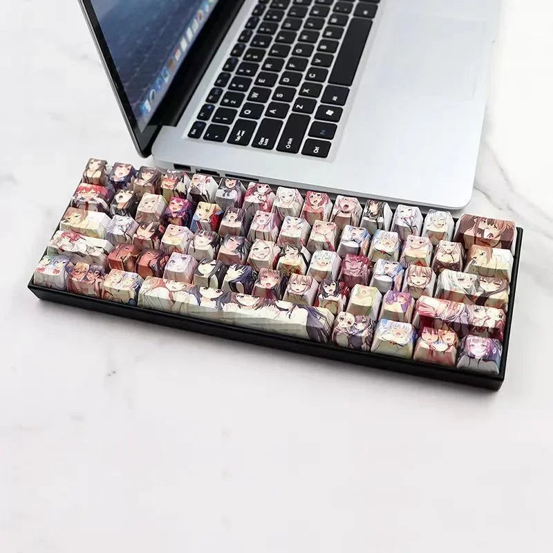 PBT Mechanical Keyboard Keycap  Anime Cute 124 keys Dye Sublimation Chreey Profile Japanese Anime Keycap For Cherry MX Switch