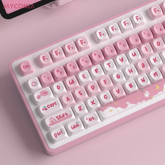 MOA Cute Keycaps PBT Dye Sub Keycap Snack Rabbit For Cherry Mx Switch Mechanical Keyboard Gaming GMK67 Keyboard Kit Key Caps